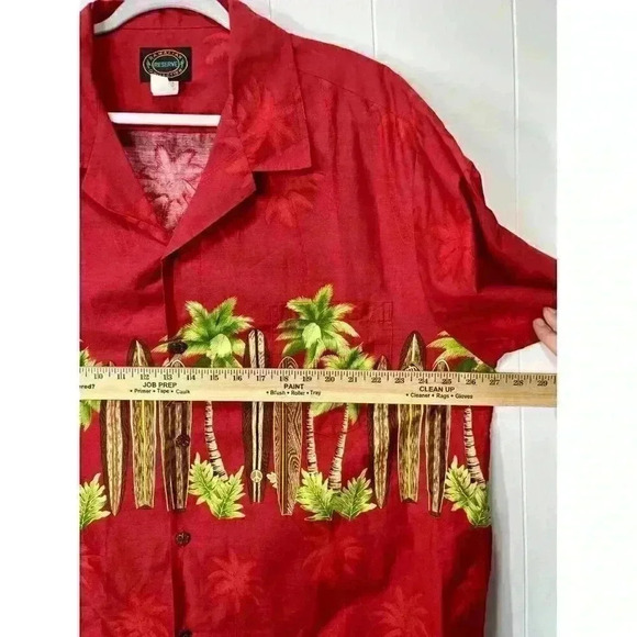 VTG Hawaiian Reserve Collection Shirt Mens 3XL Red Surfboard Palm Trees USA Made - Picture 6 of 7